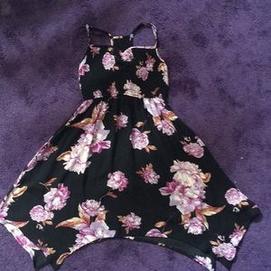 Black and purple flower dress